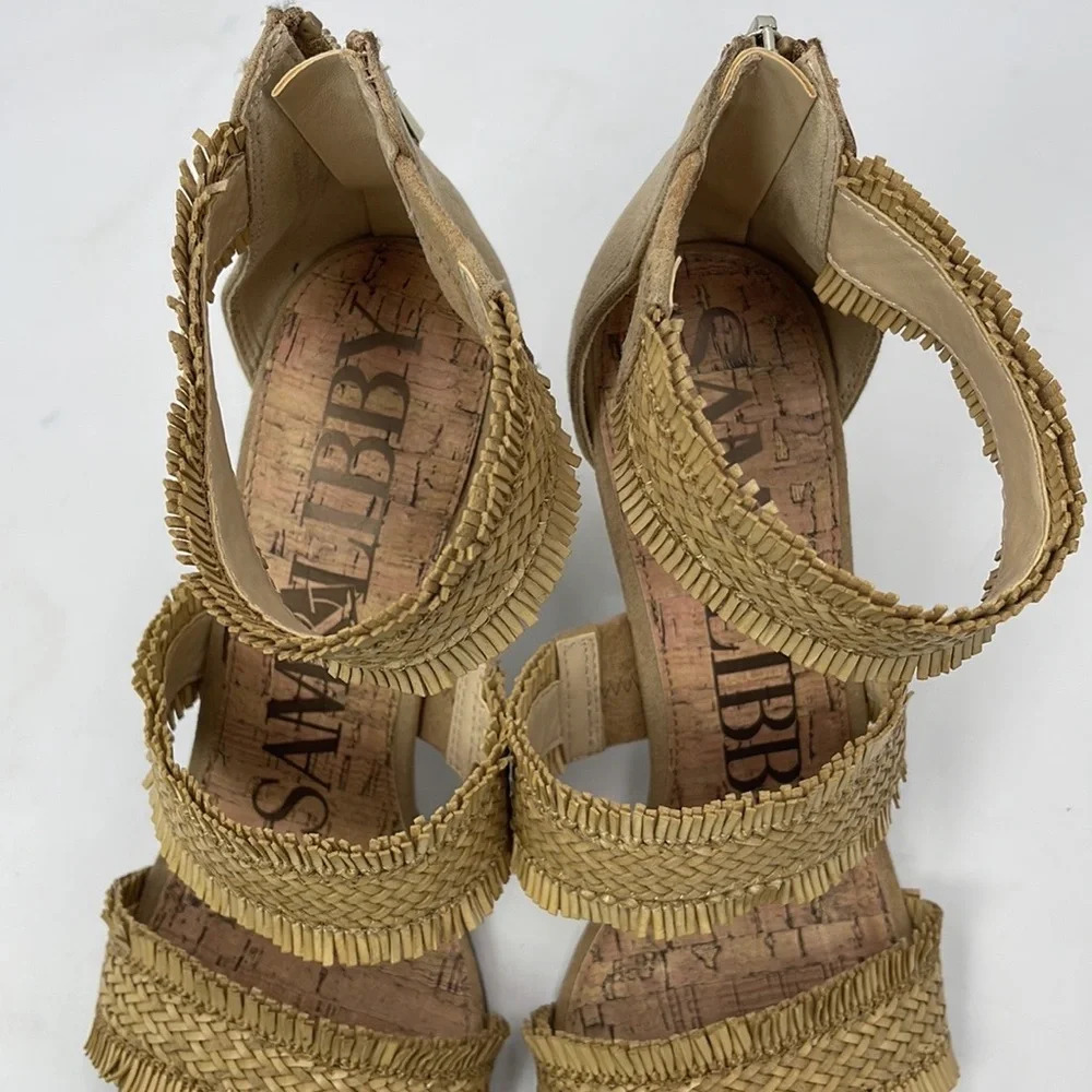 Sam & Libby Strappy Raffia Block Heel - Picture 2 of 8
